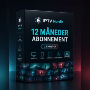 Produktboks for iptv-abonnement 12 måneder med 2 enheter fra IPTV Nordic