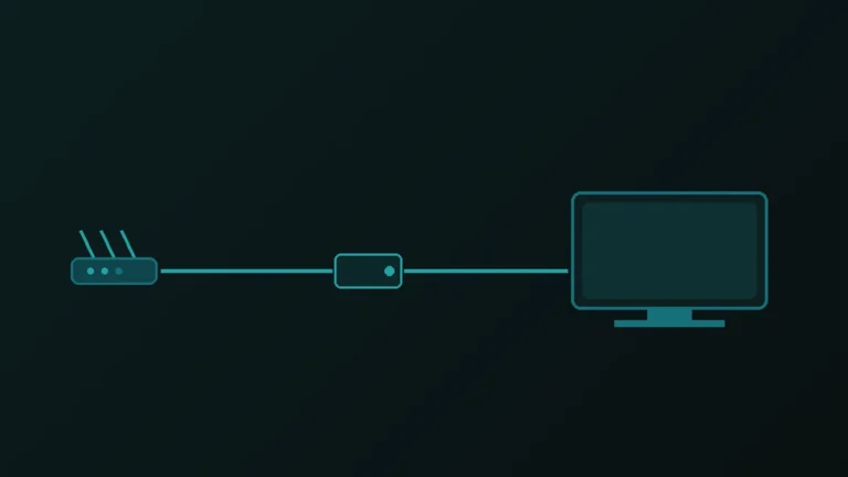 Iptv på smart-tv, med ruter og avspiller koblet i riktig rekkefølge