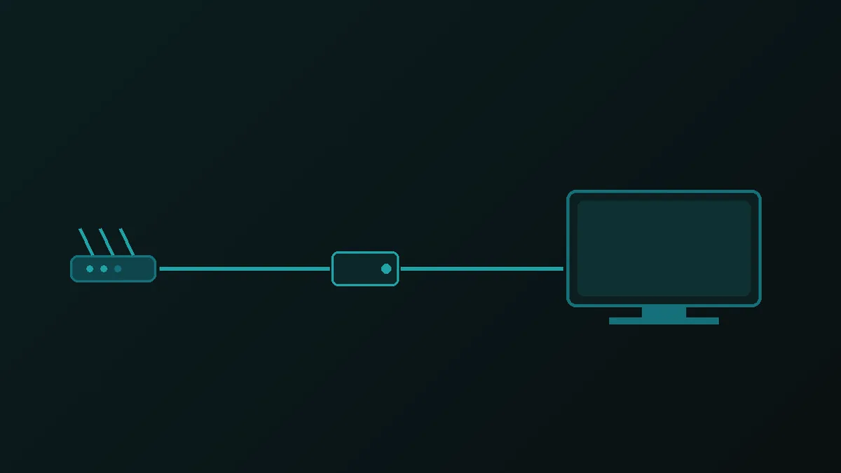 Iptv på smart-tv, med ruter og avspiller koblet i riktig rekkefølge