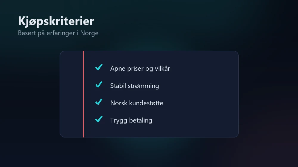 kjøpskriterier basert på iptv-erfaringer i Norge