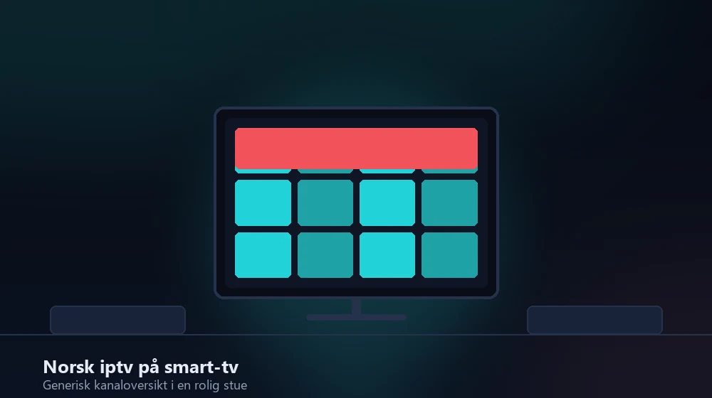 norsk iptv vist på smart-tv i en stue