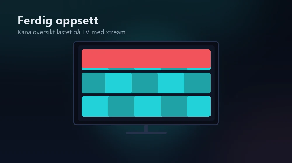 ferdig oppsett av xtream iptv på TV